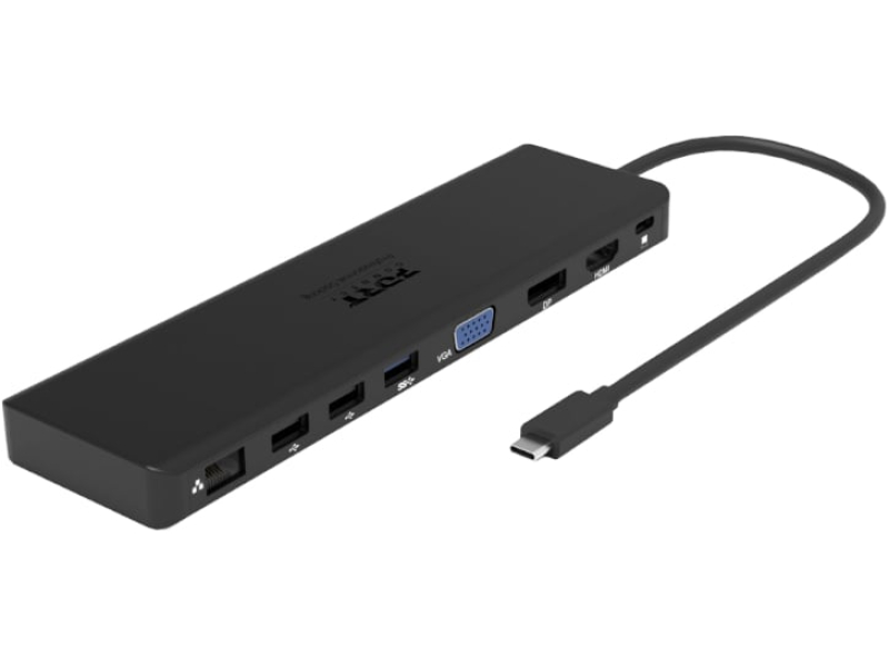 Modus Systems | Port | Port USB Type-C 1 x USB3.1|2 x USB 3.0|2 x USB 2.0|1 xHDMI-DP-VGA| Micro+SD Card Reader|1 x Mini DP|1 x RJ45|1 x Audio-Microphone| PD 100W -Black