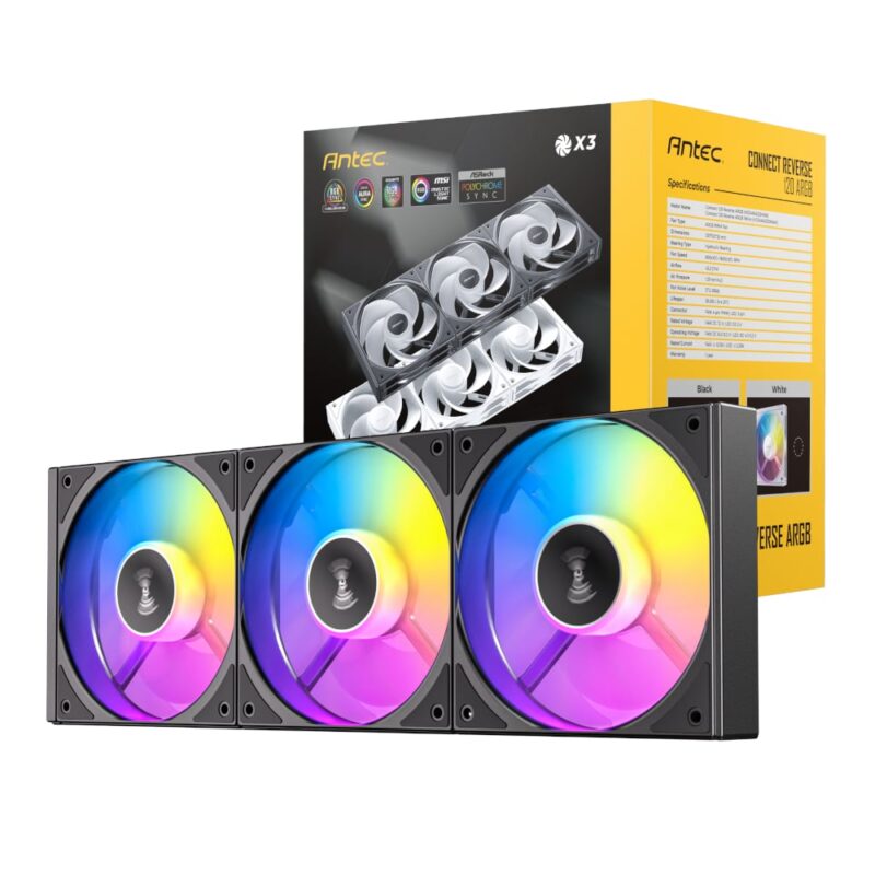 Modus Systems | Antec | Antec Connect 120 Reverse ARGB PWM Fan 3 Pack - Black