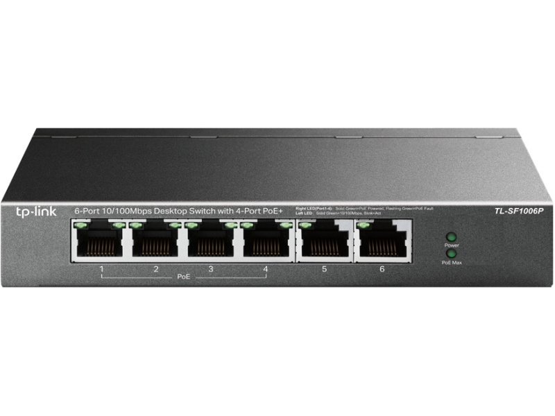 TP-Link 6-Port 10/100 Mbps PoE+ Desktop Switch | TL-SF1006P | TP-Link