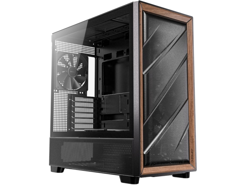 Modus Systems | Antec | Antec FLUX ATX WOOD Mid Tower Gaming Chassis – Black