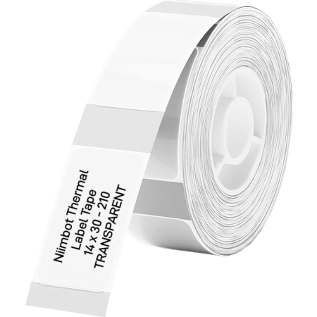 Modus Systems | NIIMBOT | NIIMBOT D11/D110/D101/H1S Thermal Label 14x30mm - 210 Labels Per Roll - Transparent